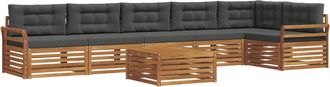 vidaXL Conjunto De Sof&aacute;s De Exterior 7 Uds. Natural Y Antracita Vidaxl