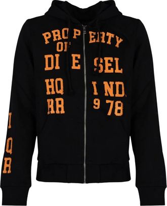 Diesel S-Ginn Hood Zip - Heren - Sweatshirts & Hoodies - Zwart - Maat: S Katoen