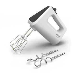Krups Gn4001 3 Mix 4000 Batidora De Mano, 450 W, Dise&ntilde;o Robusto, Regulador De Velocidad Variable, Funci&oacute;n Turbo Y Expulsi&oacute;n, Incluye 2 Varillas Y 2 Ganchos 