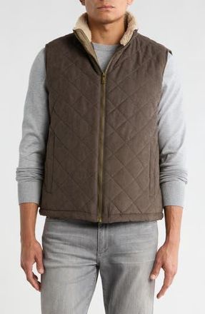 Rainforest Faux Shearling Lined Quilted Vest in Portabella at Nordstrom Rack, Size Small