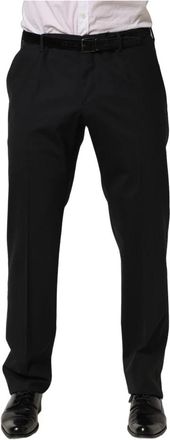 Dolce & Gabbana Nauwsluitende geklede pantalon - Heren - Nette broeken - Zwart - XL - Wol - Broeken