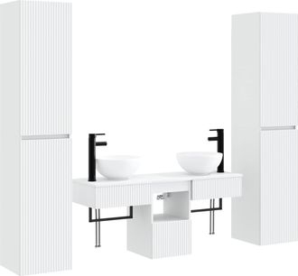 vidaXL Juego De Muebles De Ba&ntilde;o 5 Uds. Blanco 33 X 34,5 X 160 Cm Vidaxl