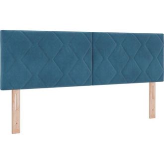 vidaXL LED Headboard with LED Strip Lights Dark blue 160 cm Velvet vidaXL