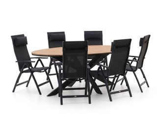 Bellagio la vita attrattiva Bellagio Avio/Fidenza 220cm ovaal dining tuinset 7-delig verstelbaar