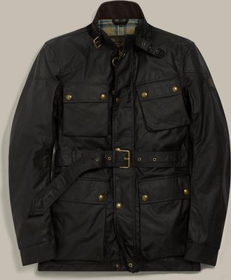 Belstaff Trialmaster Icon Jacket Mens Waxed Cotton Black Size UK 34