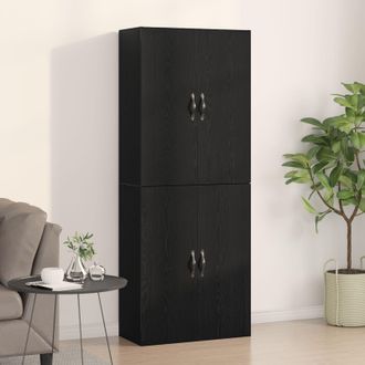 Berkfield Home Cabinets 2 pcs Black Oak 69, 5x34x180 cm Engineered Wood | Size: 5 x 34 x 180 cm