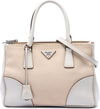 Prada Pre-owned Prada Small Canvas and City Calf Stitch Galleria Double Zip Satchel Ladies 5DFFBF4UGND53TOM