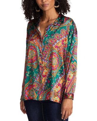 Johnny Was Audrey Silk-Blend Blouse