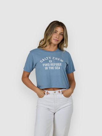 Salty Crew Even Keel Crop T-Shirt blau