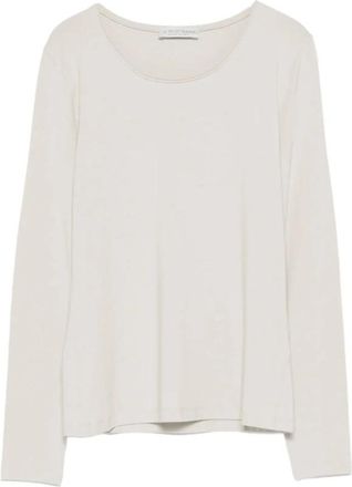 Le Tricot Perugia Boot-Neck Blouse - Dames - Longsleeves - Beige - L - Tops
