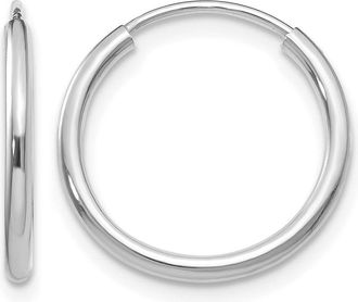 Diamond2Deal 14k Gold 1.50mm Polished Round Endless Hoop Earrings