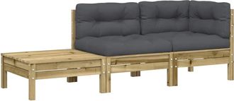 vidaXL Sof&aacute; De Jard&iacute;n Con Cojines Reposapi&eacute;s Madera De Pino Impregnada Vidaxl