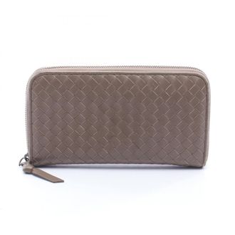Bottega Veneta Gray Leather Long Wallet (Bi-Fold) (Pre-Owned)