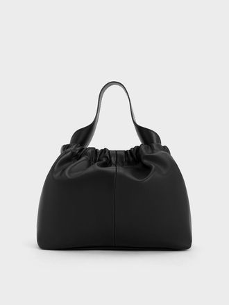 Charles & Keith Ally Ruched Slouchy Chain-Handle Bag