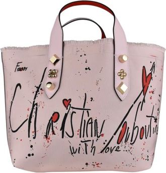 Christian Louboutin Tassen, Dames, Roze, ONE Size, Leer, Frangibus Small Tote Bag