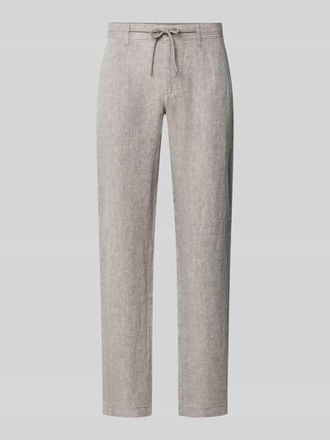 Mc Neal Leinenhose mit Schn&uuml;rung und Ges&auml;&szlig;taschen in Hellgrau, Gr&ouml;&szlig;e XXXL