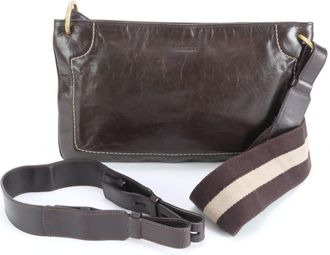 Bally Brown Leather Messenger Bag Shoulder Bag (Pre-Owned)