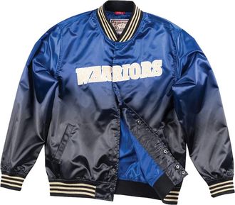 Mitchell & Ness Bomber NBA Golden State Warriors CNY Royal/Black - Blu