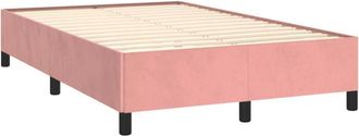vidaXL Estructura de cama sin colchón terciopelo rosa 120x190 cm Vidaxl