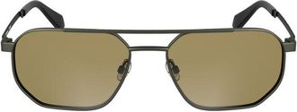Calvin Klein Mens Aviator Sunglasses Metal Frame Gradient Lenses - Brown - One Size