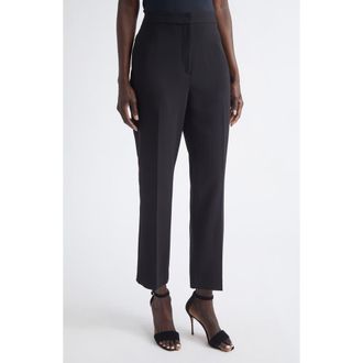 St. John Isabel Soft Stretch Suiting Slim Ankle Pants in Black at Nordstrom, Size 12