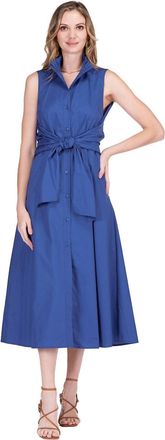 Jade Yoga Back Wrap Midi Dress In Navy