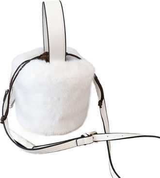 Generic Bags Women Bucket Plush Winter Large Capacity Warm Single-shoulder Elegant Soft Autumn Students Casual Fashion for College Work Travel(White)