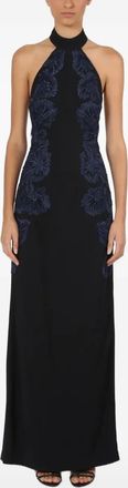 Lethicia Bronstein Minerva floral-embroidered dress - Black