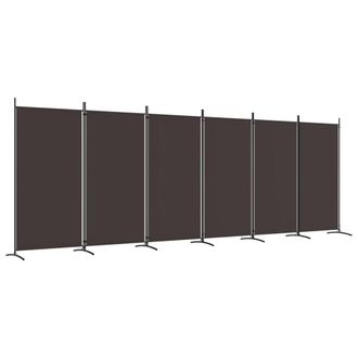 Berkfield Home 6-Panel Room Divider Brown 520x180 cm Fabric