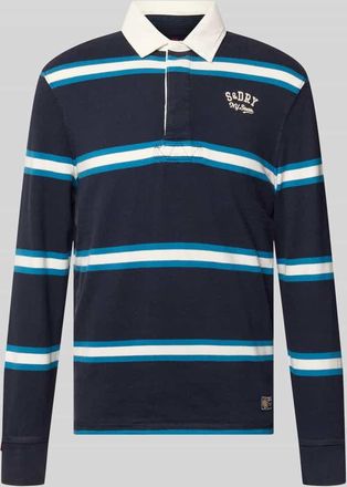 Superdry Regular Fit Poloshirt mit Logo-Stitching in Marine, Gr&ouml;&szlig;e XXL