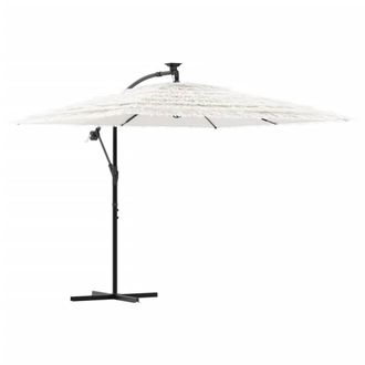 Berkfield Home Garden Parasol with Steel Pole White 246x246x230 cm | Size: 246 x 246 x 230 cm