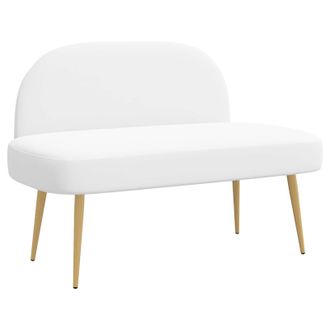 vidaXL Banco Tapizado Con Respaldo Blanco 110 X 60 X 76 Cm Poli&eacute;ster Vidaxl