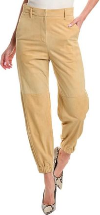Brunello Cucinelli Straw Leather Tapered Trousers, Brand Size 38 (US Size 4)