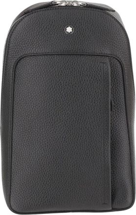 Montblanc Logo Shoulder Bag - Heren - Rugzakken - Zwart - ONE Size - Leer - Tassen
