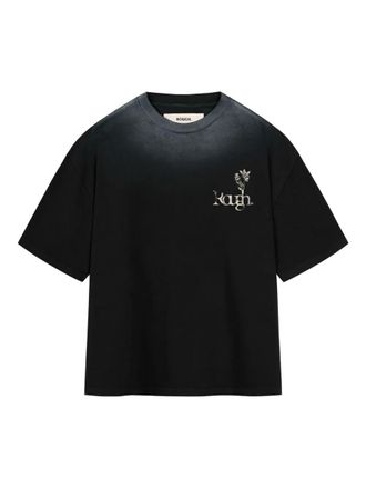 Rough. logo-print T-shirt - unisex - Cotton - M - Black