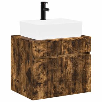 vidaXL Juego De Muebles De Ba&ntilde;o Roble Ahumado Madera De Ingenier&iacute;a Vidaxl