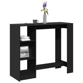 Berkfield Home Bar Table with Shelf Black 124x46x103.5 cm Engineered Wood