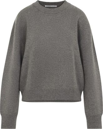 STUDIO NICHOLSON Morina Crew Neck Jumper - Dames - Ronde hals truien - Grijs - S - Wol - Truien & Vesten