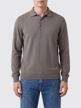Brunello Cucinelli Polo a maniche lunghe in puro cashmere con colletto a costine