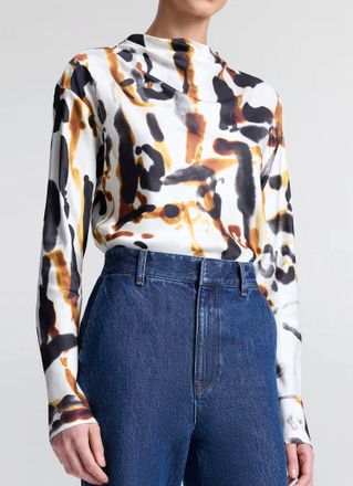 A.L.C. Georgia Top In Black/camel