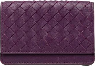 Bottega Veneta Pre-owned Card Holder - Dames - Vintage Accessoires - Paars - ONE Size - Leer - Vintage