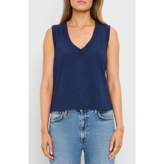 Michael Stars Ira V-Neck Cotton Top in Nocturnal at Nordstrom