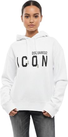 Dsquared2 White Graphic Hood Sweatshirt
