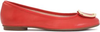 Kazar Rode leren ballerinas met metalen accenten - Dames - Ballerinas - Rood - 36 EU - Leer - Schoenen