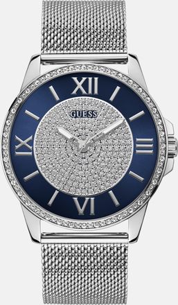 Guess Blue and Silver-Tone Analog Mesh Watch