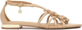 Kazar Beige platte flip-flop sandalen - Dames - Sandalen - Beige - 39 EU - Leer - Schoenen