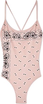 Palm Angels paisley-print criss-cross swimsuit - women - Polyester/Polyester/Spandex/Elastane/Spandex/Elastane - M - Pink