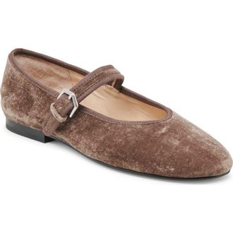 Dolce Vita Roslyn Mary Jane Flat in Smoke Velvet at Nordstrom Rack, Size 10