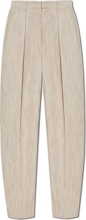 Bottega Veneta Wide Trousers, female, Beige, S, Creased trousers