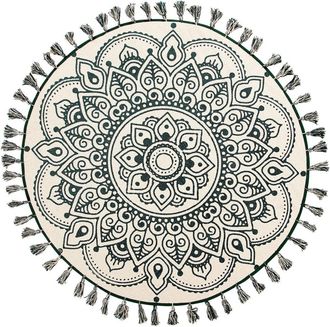 Beliani Alfombra de tejido verde 120x120cm